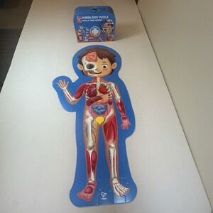 Hape Human Body Puzzle 60 Oversized Pieces Educational Anatomy Wooden Organs EUC